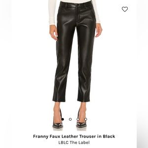Revolve LBLC Black Faux Leather Pants Womens Size Small Franny Vegan Trouser